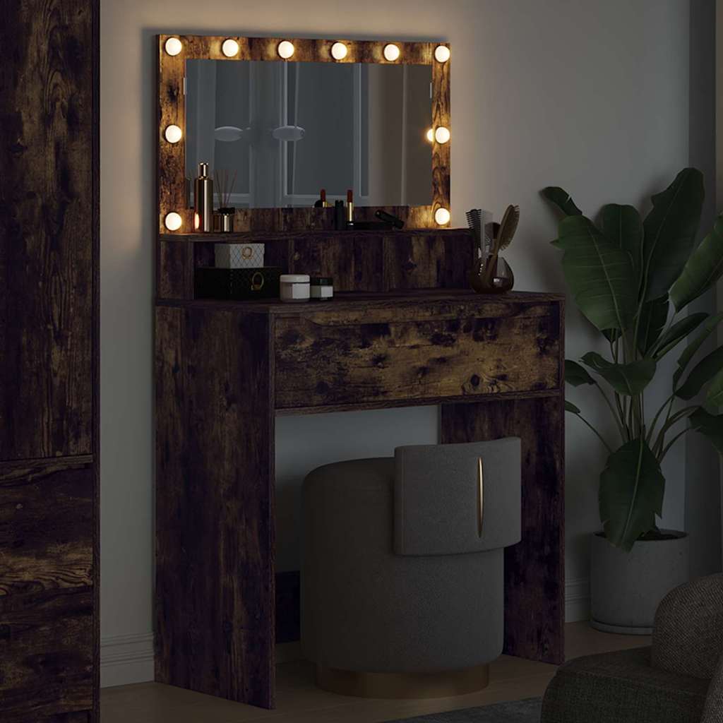 Mese de toaletă pentru dormitor cu sertar Stejar fumuriu GartenMobel Dekor