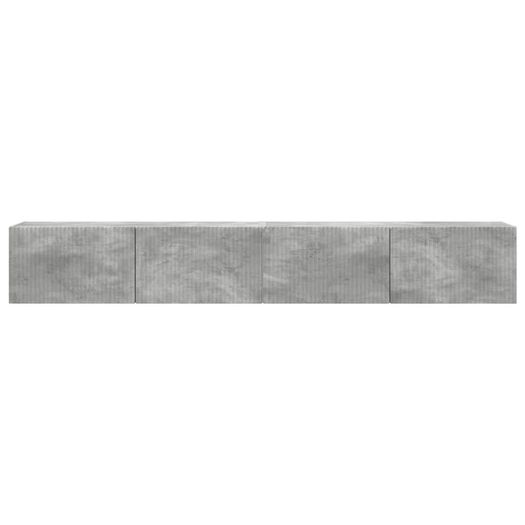 Dulap TV de perete 2 pcs Beton 60 x 31 x 29.5 cm Lemn compozit GartenMobel Dekor
