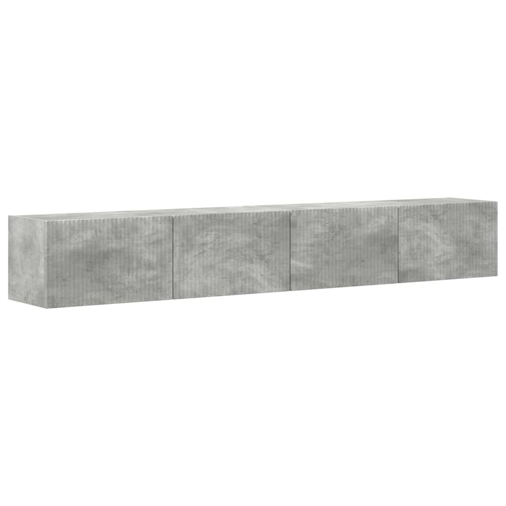 Dulap TV de perete 2 pcs Beton 60 x 31 x 29.5 cm Lemn compozit GartenMobel Dekor