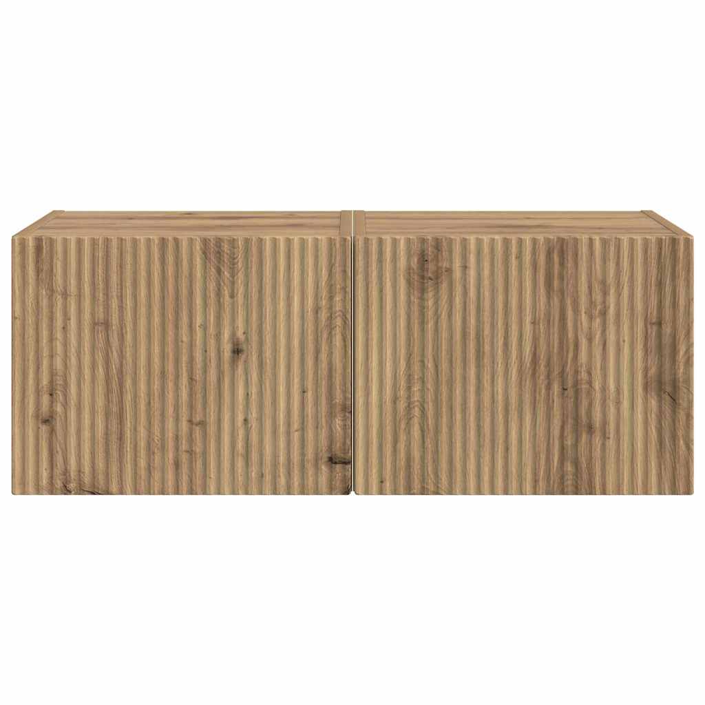 Dulap TV de perete 2 pcs Stejar artizanal 60 x 31 x 29.5 cm GartenMobel Dekor