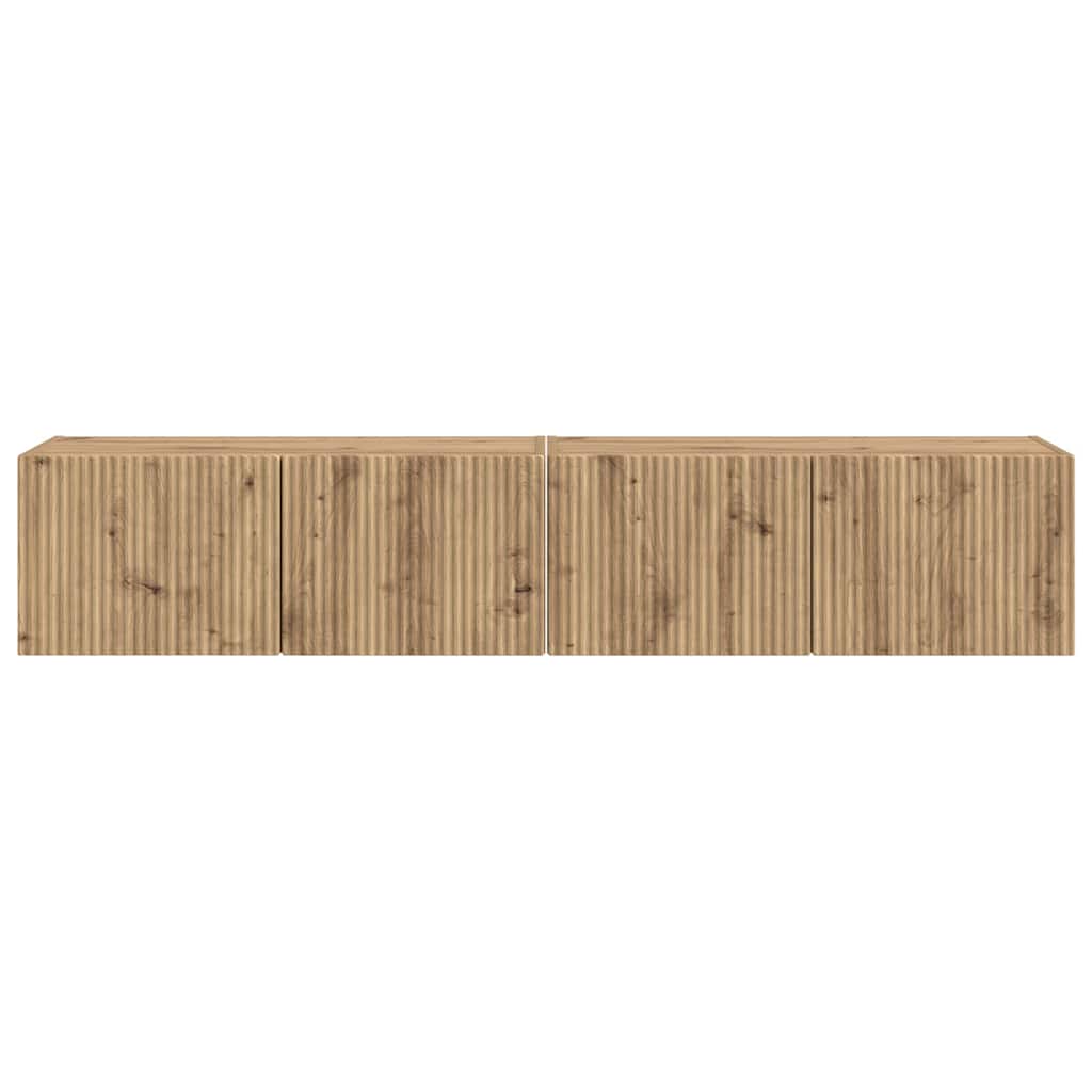 Dulap TV de perete 2 pcs Stejar artizanal 60 x 31 x 29.5 cm GartenMobel Dekor
