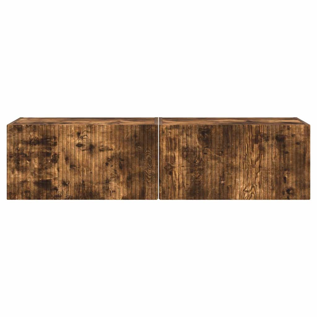 Dulap TV de perete 2 pcs Stejar fumuriu 60 x 31 x 29.5 cm GartenMobel Dekor