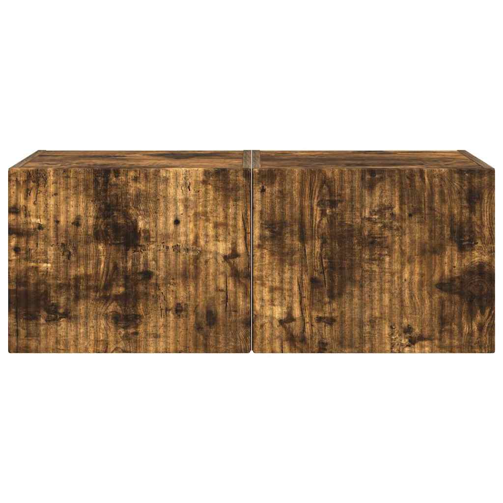 Dulap TV de perete 2 pcs Stejar fumuriu 60 x 31 x 29.5 cm GartenMobel Dekor