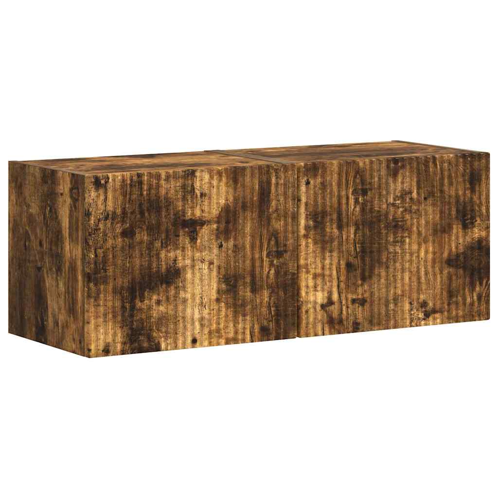 Dulap TV de perete 2 pcs Stejar fumuriu 60 x 31 x 29.5 cm GartenMobel Dekor