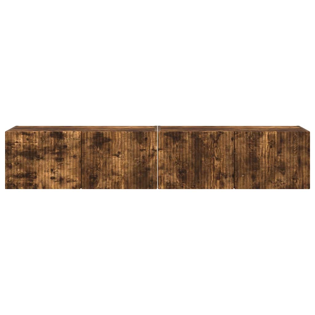 Dulap TV de perete 2 pcs Stejar fumuriu 60 x 31 x 29.5 cm GartenMobel Dekor