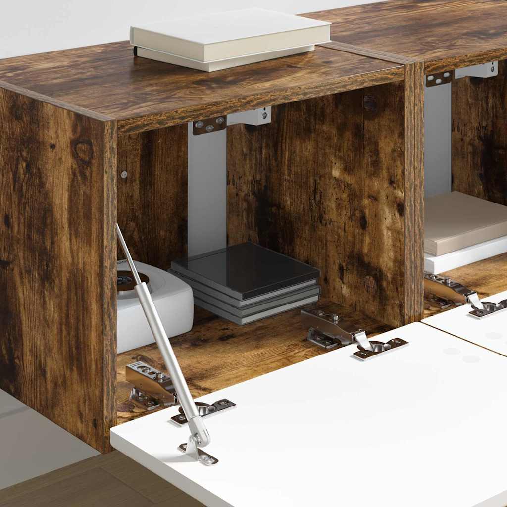 Dulap TV de perete 2 pcs Stejar fumuriu 60 x 31 x 29.5 cm GartenMobel Dekor