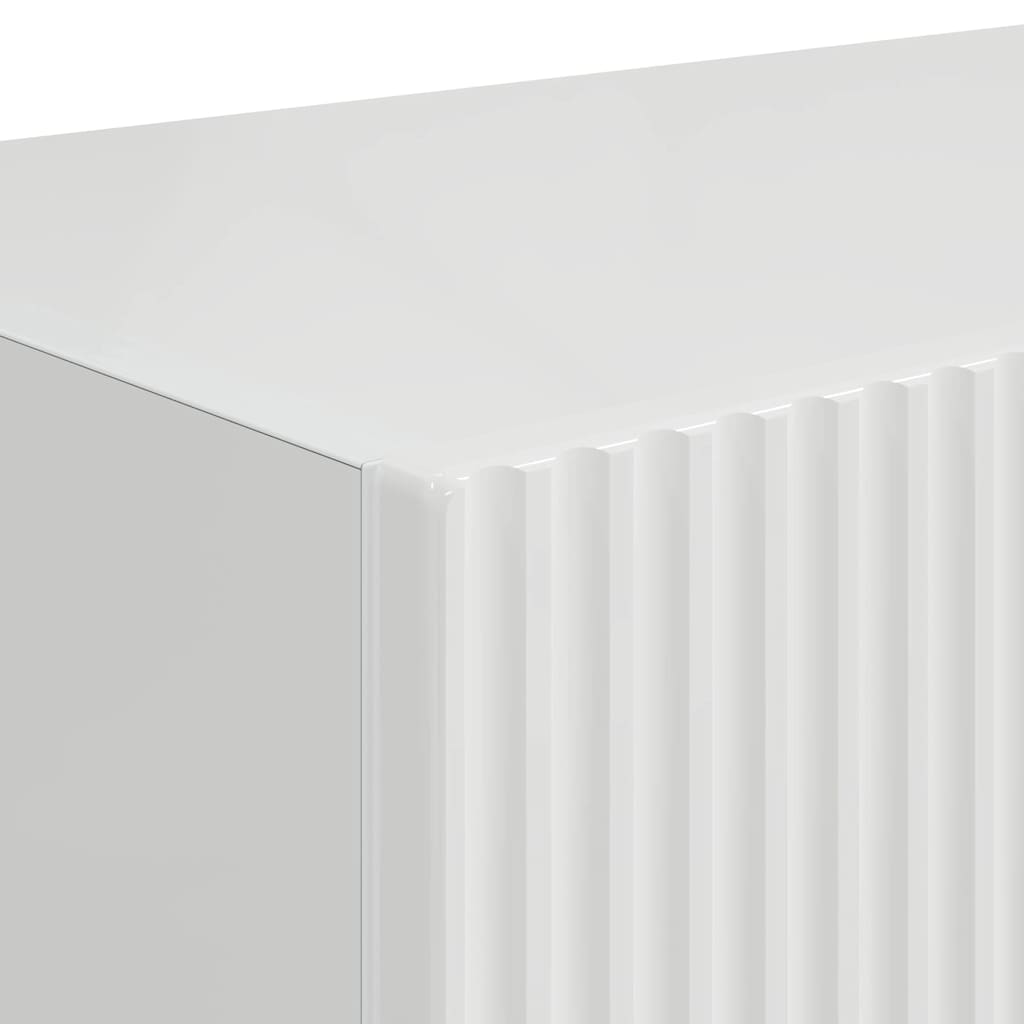 Dulap TV de perete Alb Lucios 60 x 31 x 29.5 cm Lemn compozit GartenMobel Dekor