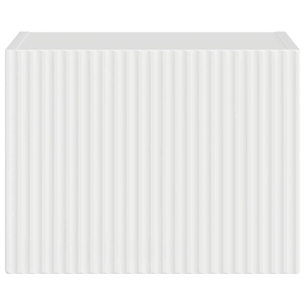 Dulap TV de perete Alb Lucios 60 x 31 x 29.5 cm Lemn compozit GartenMobel Dekor