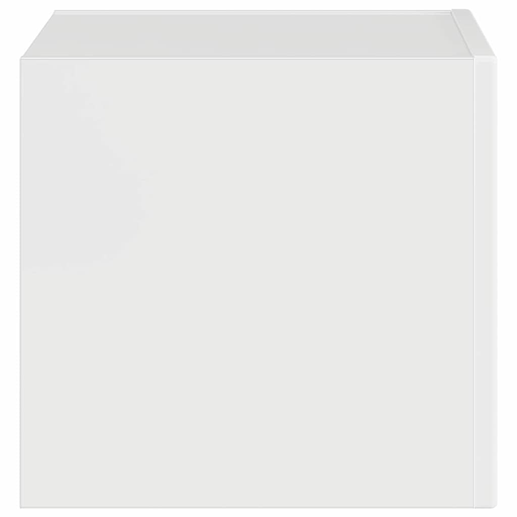 Dulap TV de perete Alb Lucios 60 x 31 x 29.5 cm Lemn compozit GartenMobel Dekor