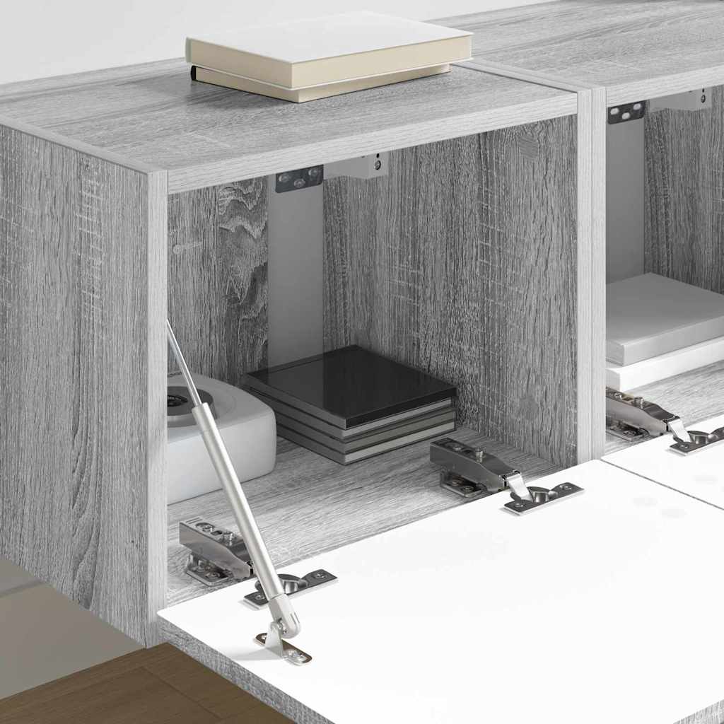 Dulap TV de perete Pe perete 2 pcs Gri Sonoma 60 x 31 x 29.5 cm GartenMobel Dekor