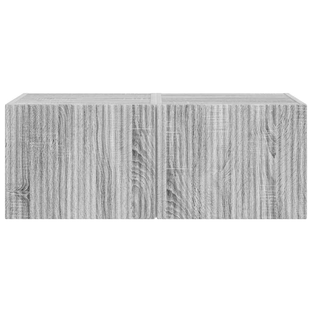 Dulap TV de perete Pe perete 2 pcs Gri Sonoma 60 x 31 x 29.5 cm GartenMobel Dekor