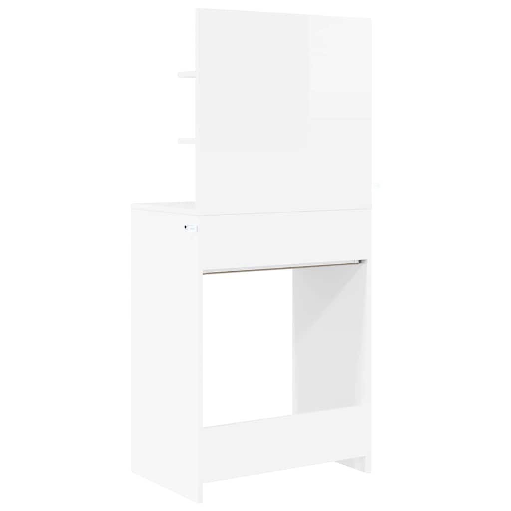 Mese de toaletă pentru dormitor Alb lucios 80 x 39,6 x 135 cm GartenMobel Dekor