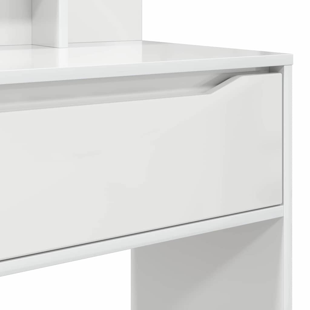 Mese de toaletă pentru dormitor Alb lucios 80 x 39,6 x 135 cm GartenMobel Dekor