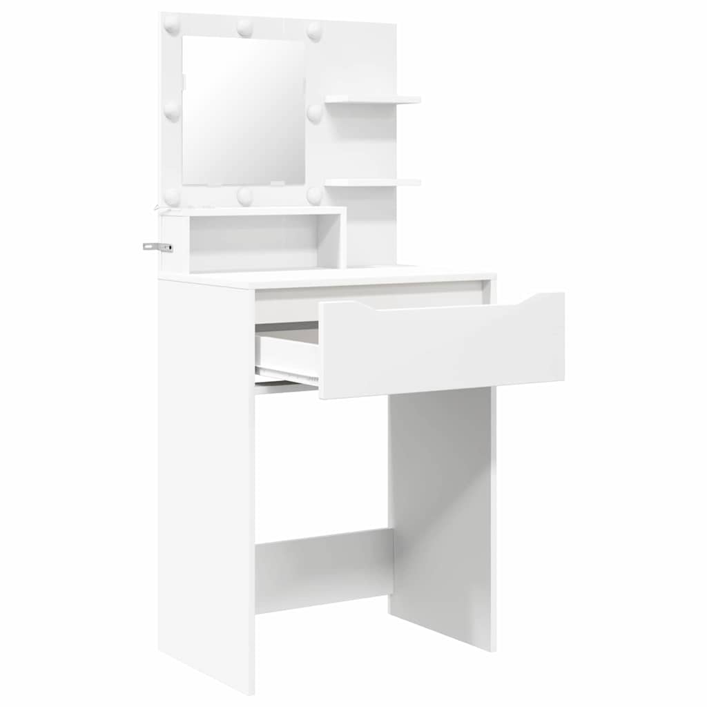 Mese de toaletă pentru dormitor cu raft Alb 80 x 39,6 x 135 cm GartenMobel Dekor