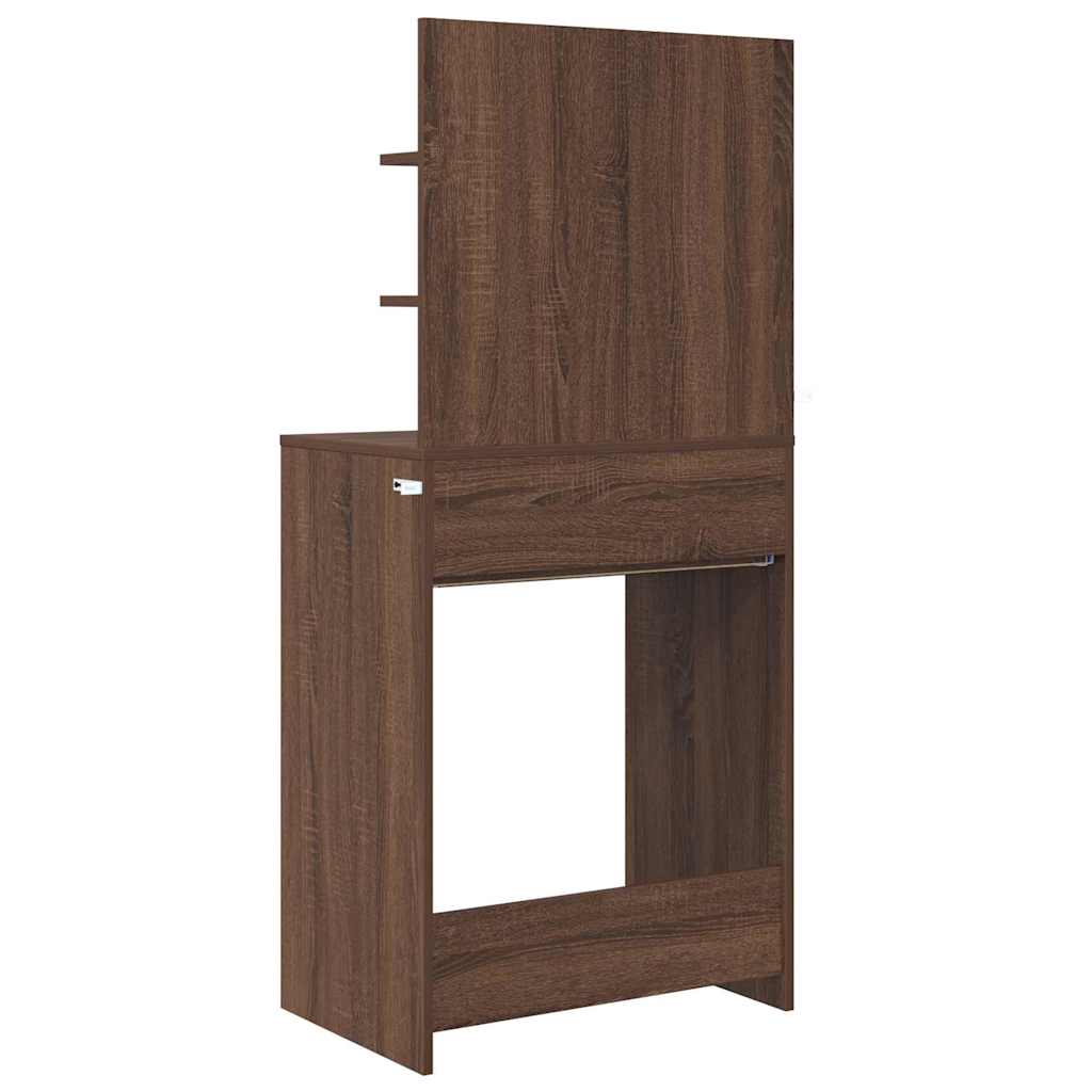 Mese de toaletă pentru dormitor cu sertar cu raft Stejar închis GartenMobel Dekor