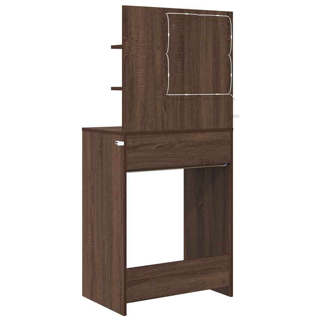 Mese de toaletă pentru dormitor cu sertar cu raft Stejar închis GartenMobel Dekor