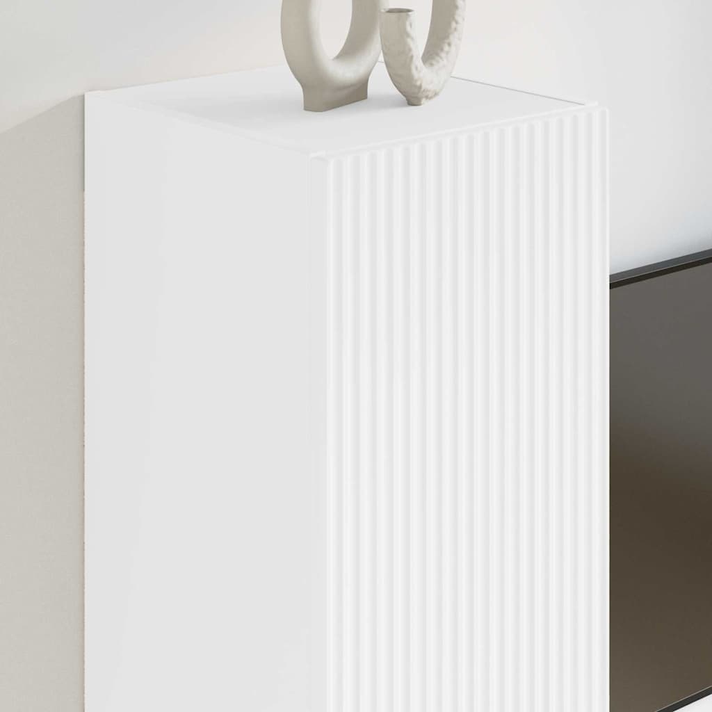 Dulap TV de perete 2 pcs Alb 30 x 31 x 60 cm Lemn compozit GartenMobel Dekor