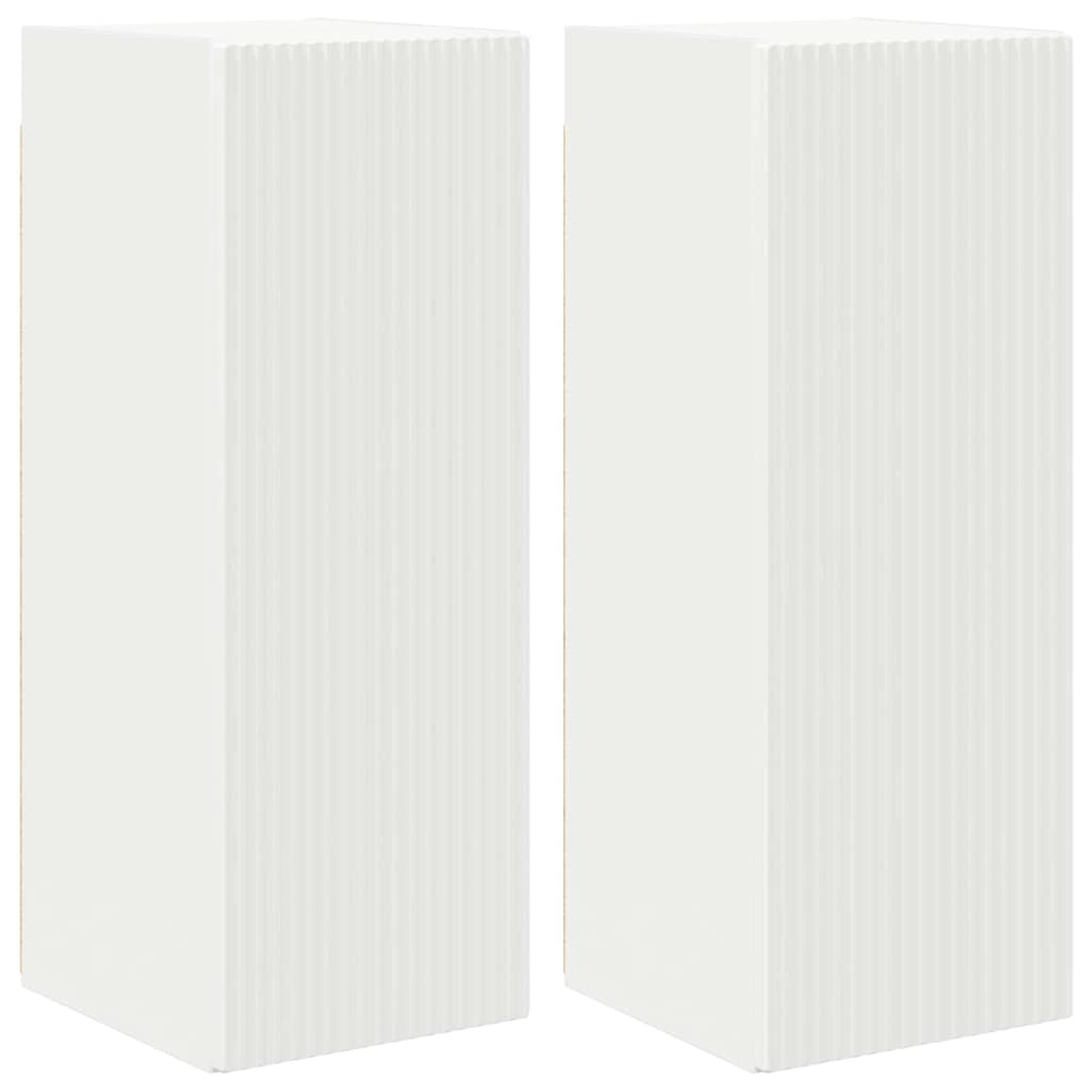 Dulap TV de perete 2 pcs Alb 30 x 31 x 80 cm Lemn compozit GartenMobel Dekor