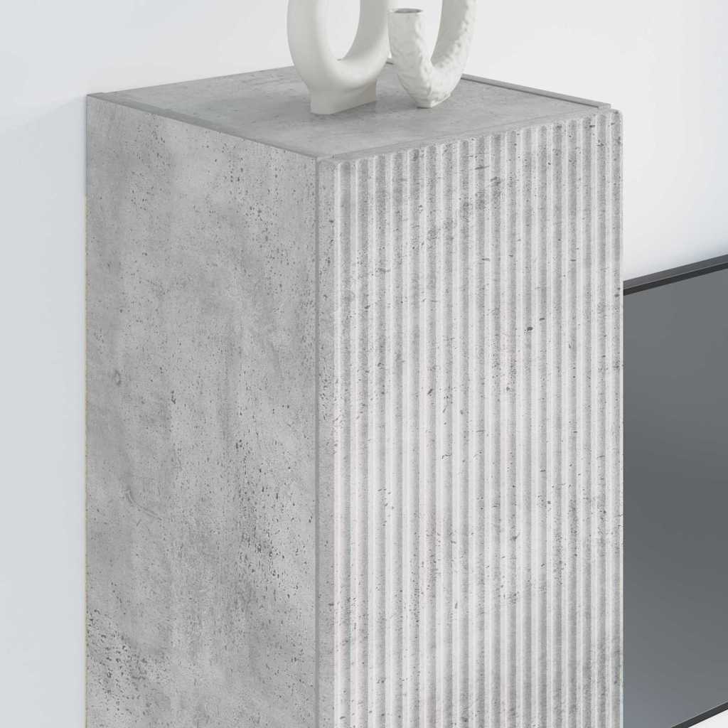 Dulap TV de perete 2 pcs Beton 30 x 31 x 80 cm Lemn compozit GartenMobel Dekor