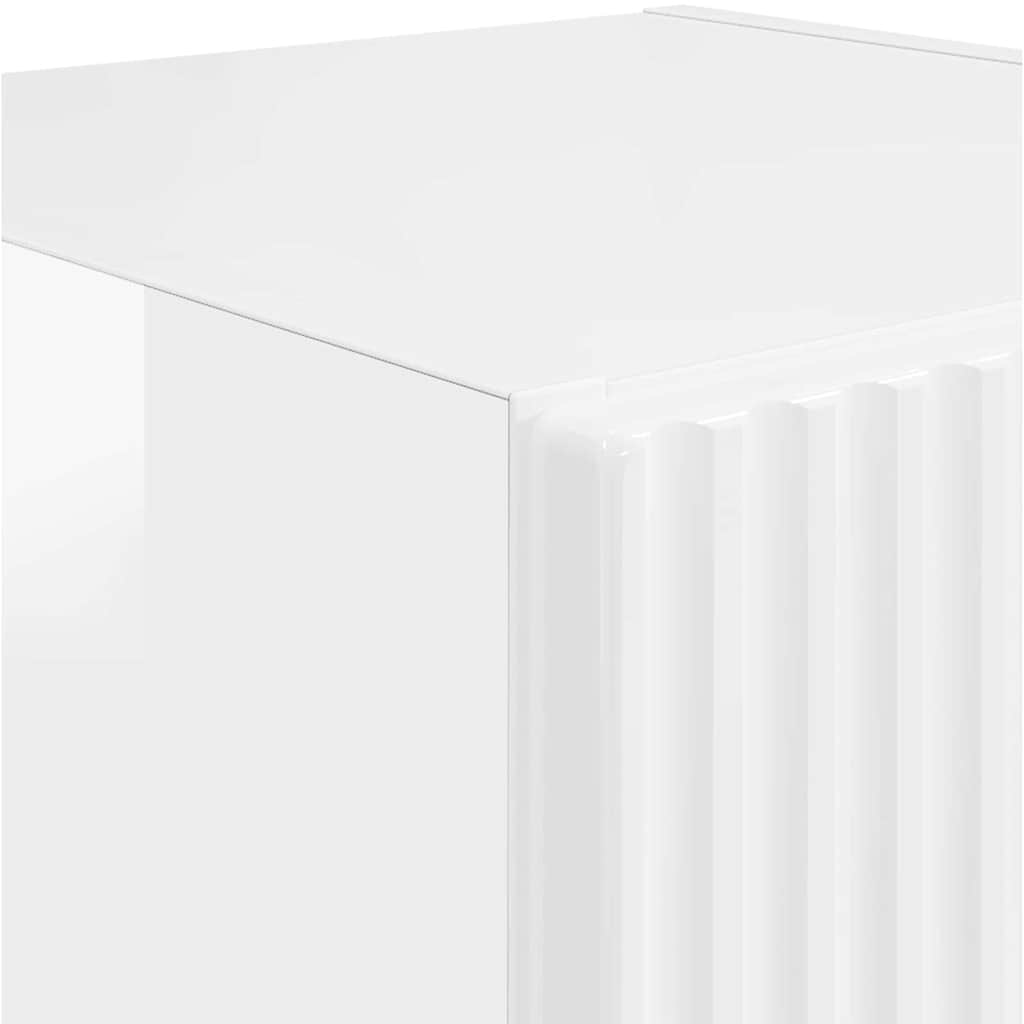 Dulap TV de perete Alb Lucios 30 x 31 x 100 cm Lemn compozit GartenMobel Dekor