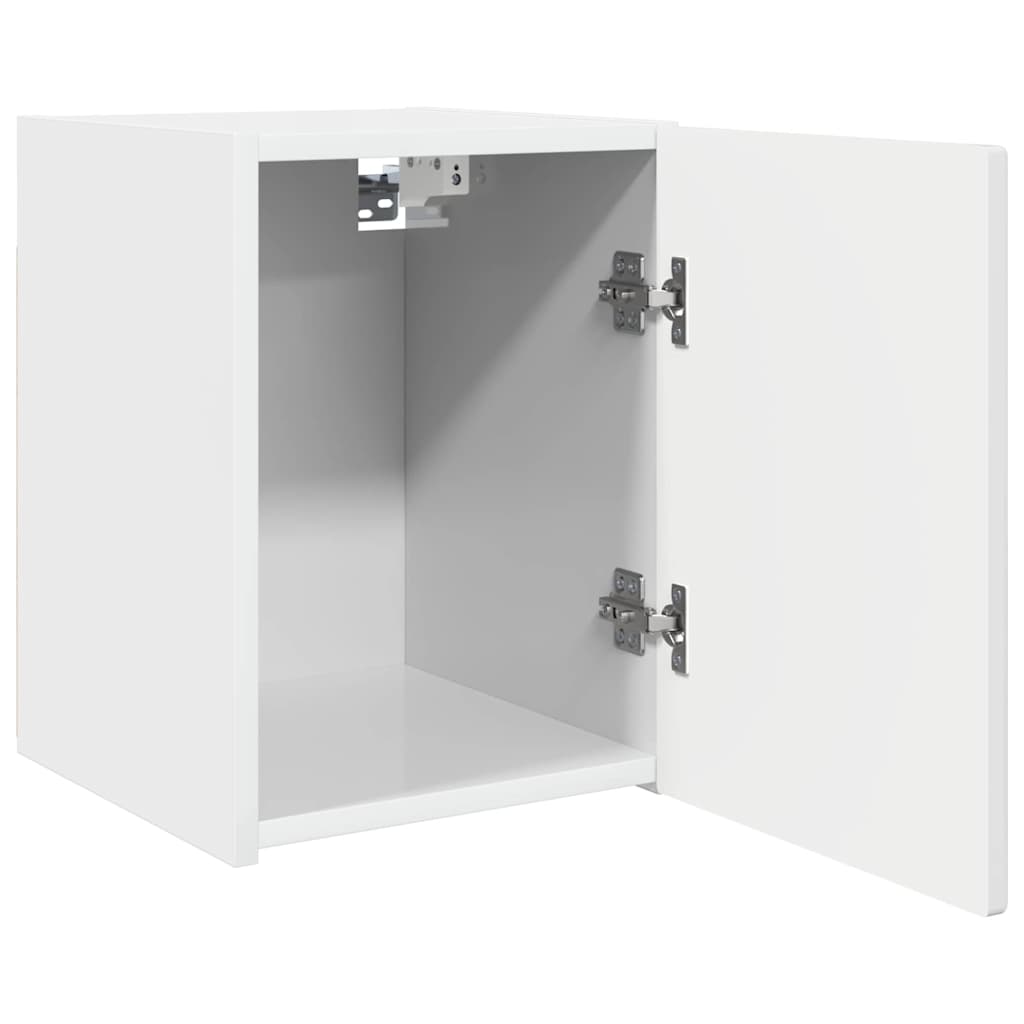 Dulap TV de perete Alb Lucios 30 x 31 x 40 cm Lemn compozit GartenMobel Dekor