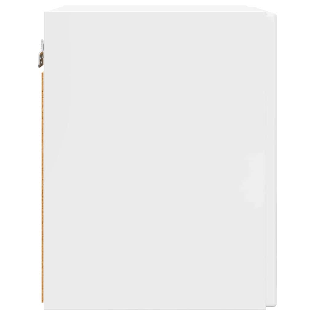 Dulap TV de perete Alb Lucios 30 x 31 x 40 cm Lemn compozit GartenMobel Dekor