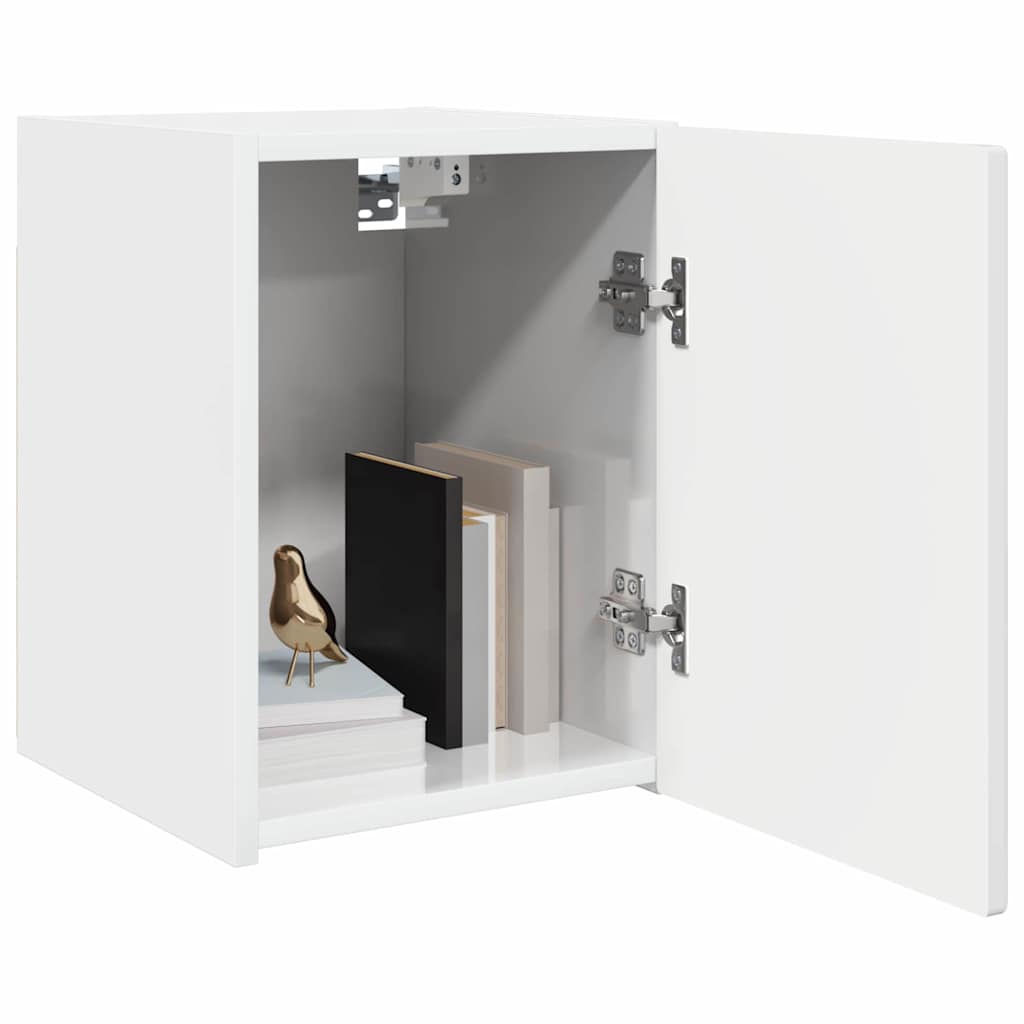 Dulap TV de perete Alb Lucios 30 x 31 x 40 cm Lemn compozit GartenMobel Dekor