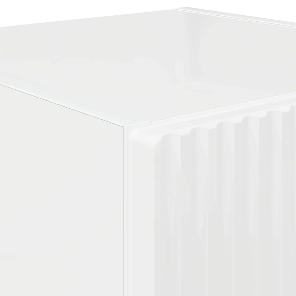 Dulap TV de perete Pe perete 2 pcs Alb Lucios 30 x 31 x 80 cm GartenMobel Dekor