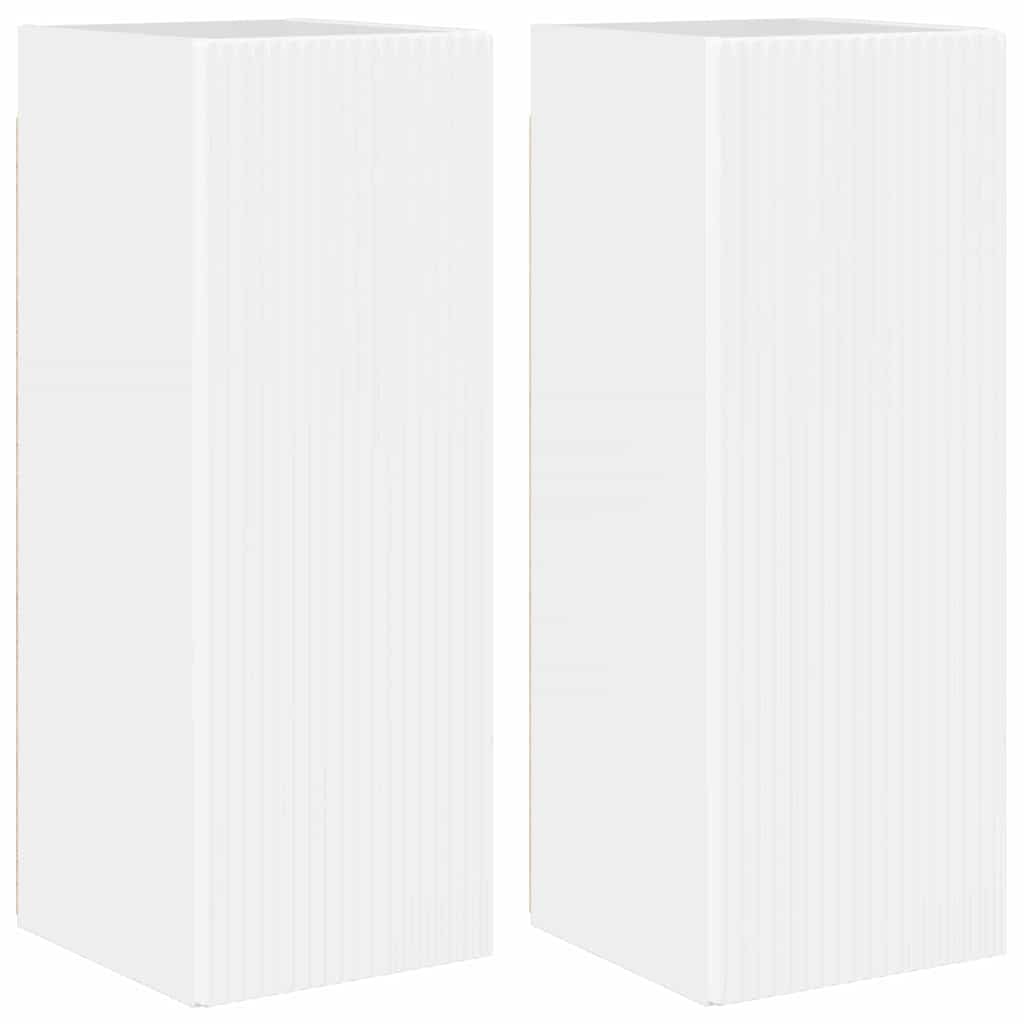 Dulap TV de perete Pe perete 2 pcs Alb Lucios 30 x 31 x 80 cm GartenMobel Dekor