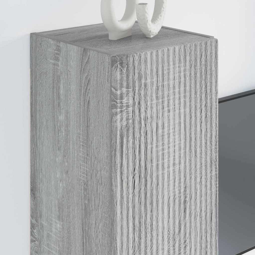 Dulap TV de perete Pe perete 2 pcs Gri Sonoma 30 x 31 x 80 cm GartenMobel Dekor