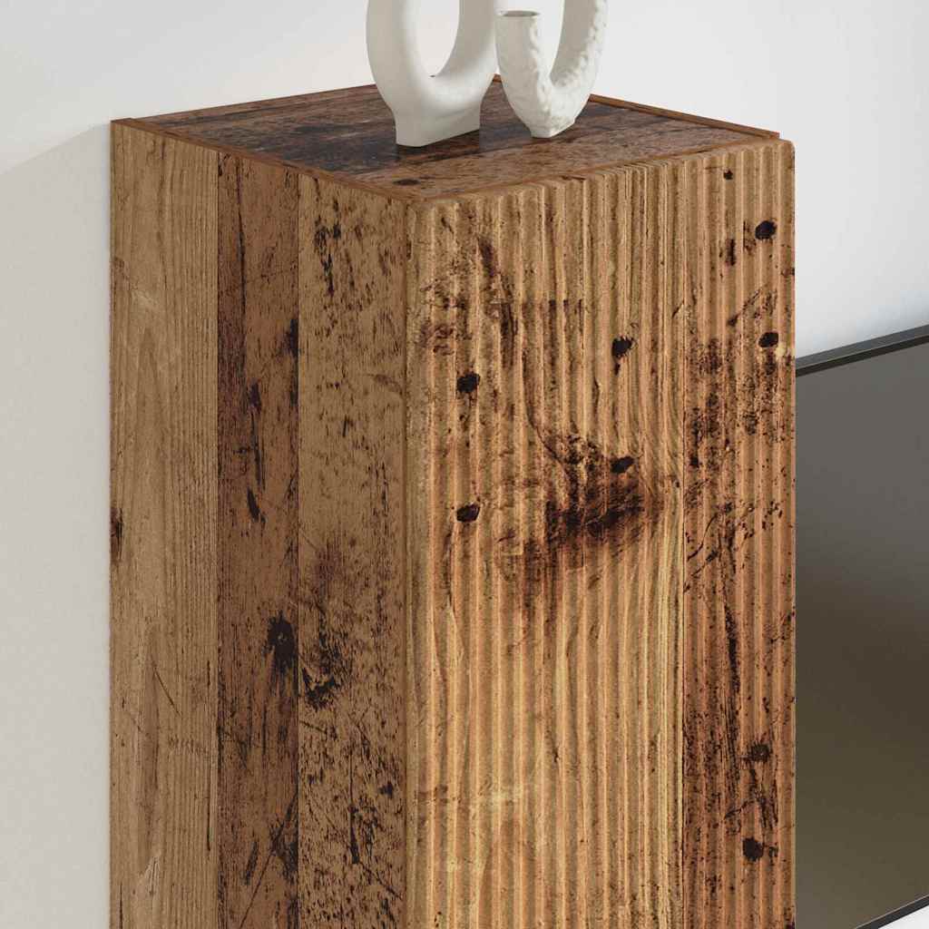 Dulap TV de perete Pe perete 2 pcs Lemn Vechi 30 x 31 x 60 cm GartenMobel Dekor