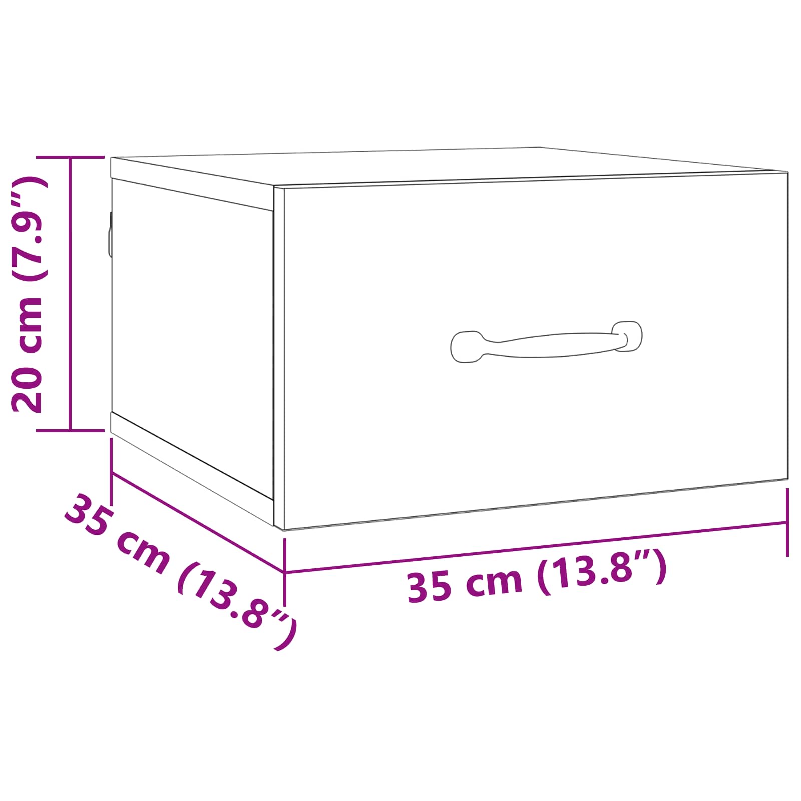 Dulap de noapte Stejar artizanal 35 x 35 x 20 cm Lemn compozit GartenMobel Dekor