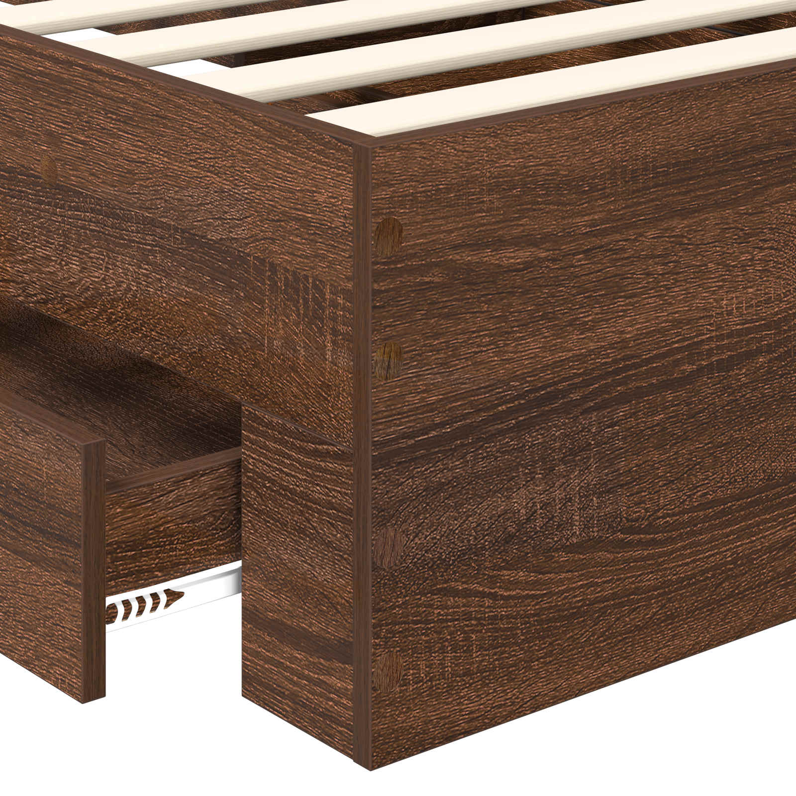 Cadru de pat cu sertar Stejar închis 75 x 190 cm Lemn compozit GartenMobel Dekor