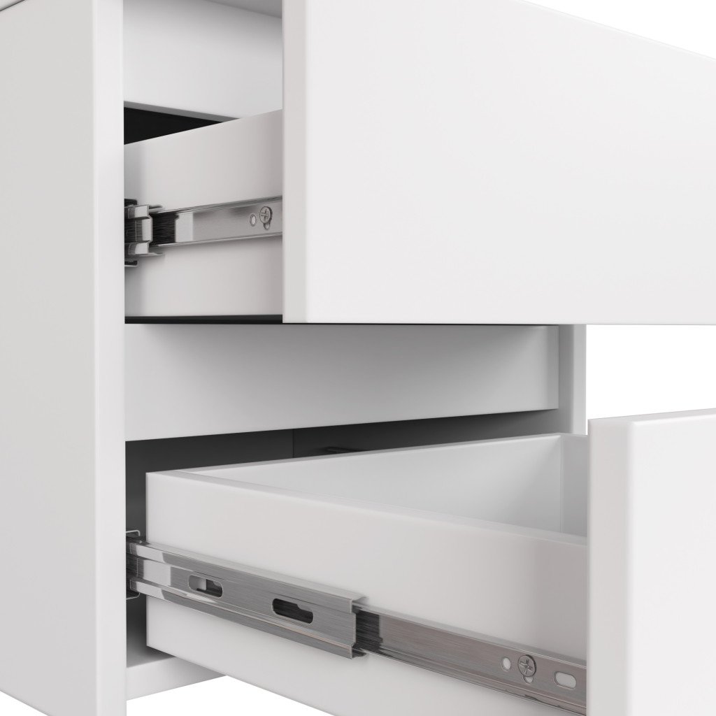 Noptiera cu 3 sertare, PAL laminat 16 mm, 40x35x57 cm, alb Household NewTrend