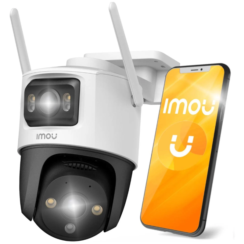 Sistem supraveghere Wi-Fi IMOU, 2 camere 5MP Alarma Dual Light 30m Audio, 1 camera rotativa Dual Lens 5+5MP Alarma Dual Light 30m Audio, NVR, Hard 1TB SafetyGuard Surveillance