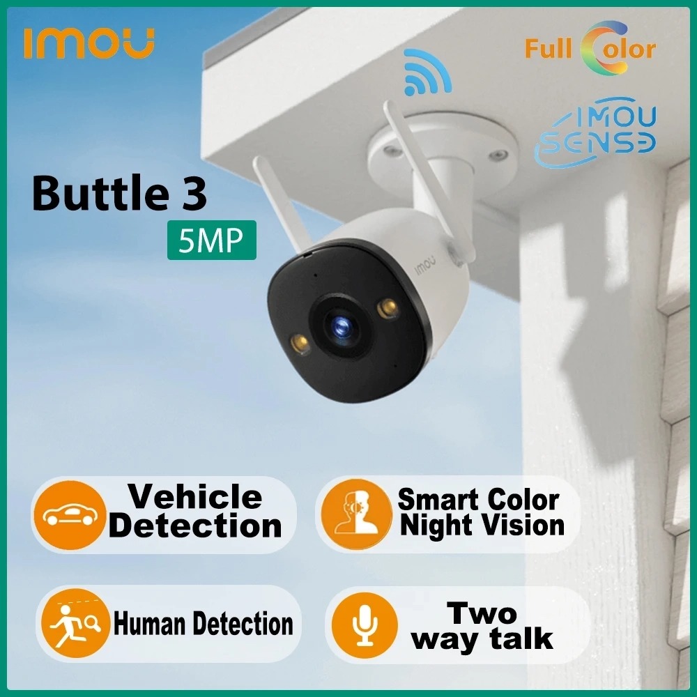 Sistem supraveghere Wi-Fi IMOU, 2 camere 5MP Alarma Dual Light 30m Audio, 1 camera rotativa Dual Lens 5+5MP Alarma Dual Light 30m Audio, NVR, Hard 1TB SafetyGuard Surveillance