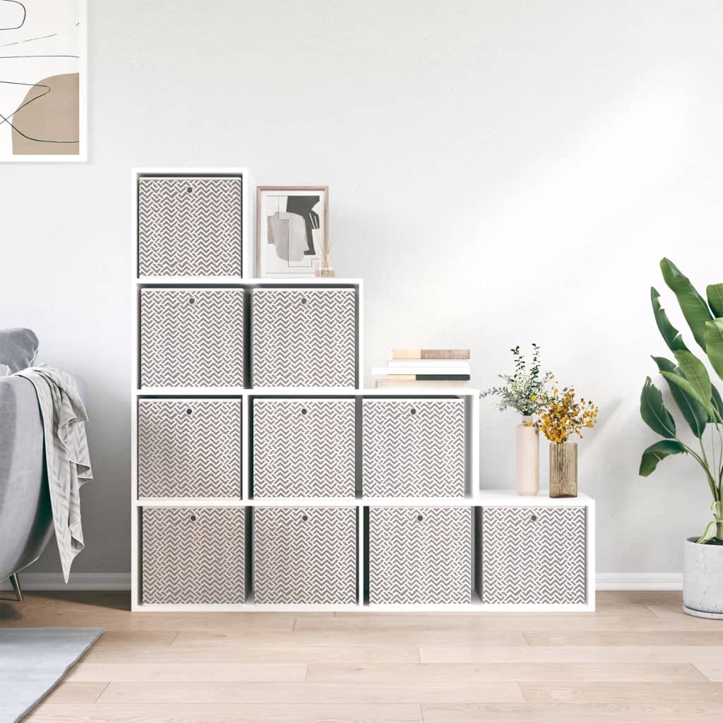 Cutii depozitare pliabile 10 buc maro 32x32x32cm textil nețesut GartenMobel Dekor