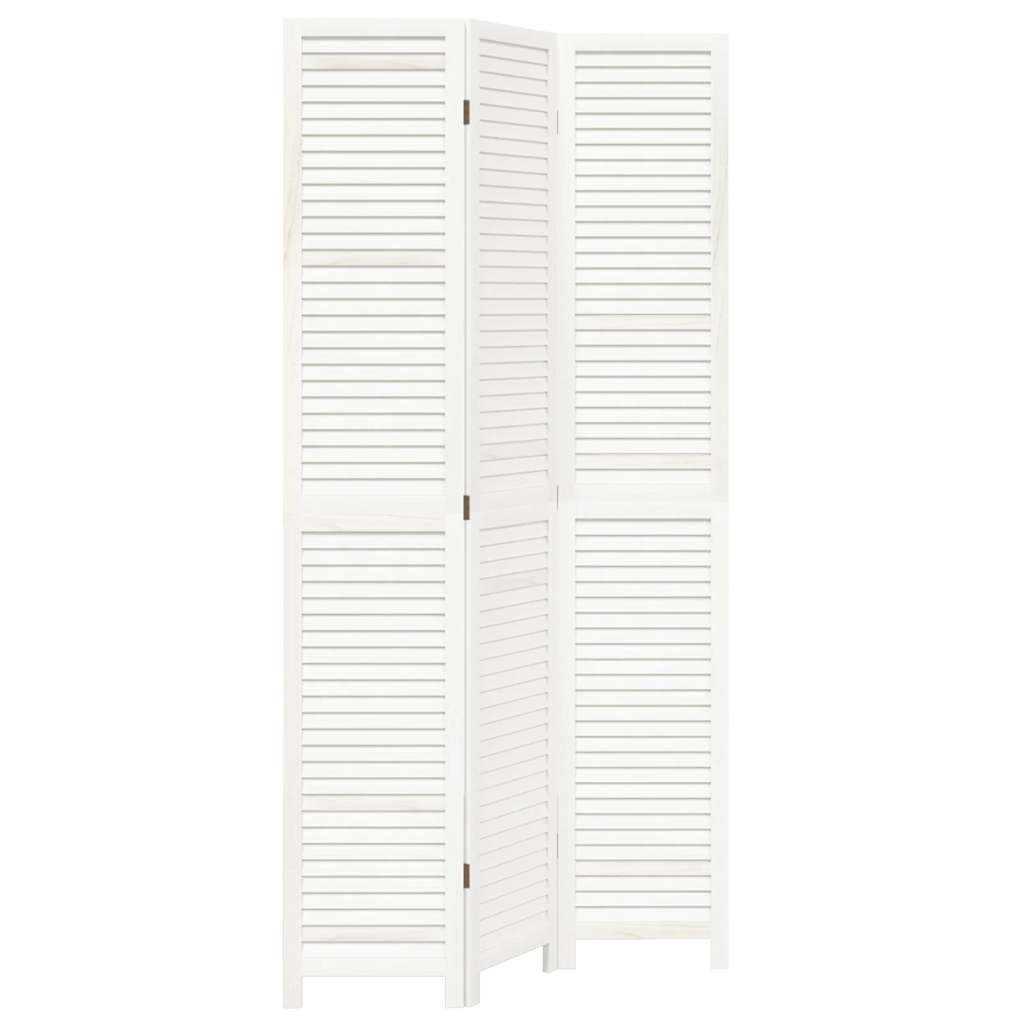 Paravan cameră 3 panouri, alb, lemn masiv paulownia GartenMobel Dekor
