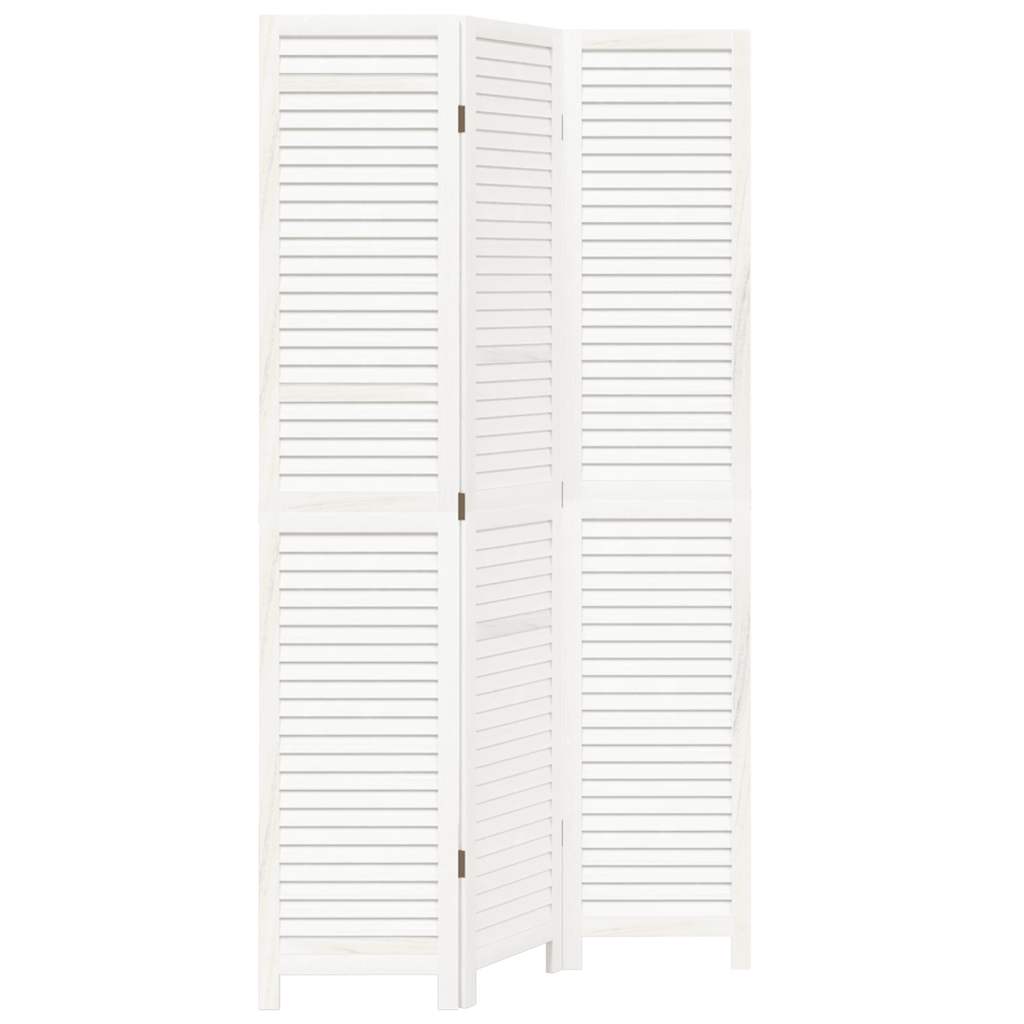 Paravan cameră 3 panouri, alb, lemn masiv paulownia GartenMobel Dekor