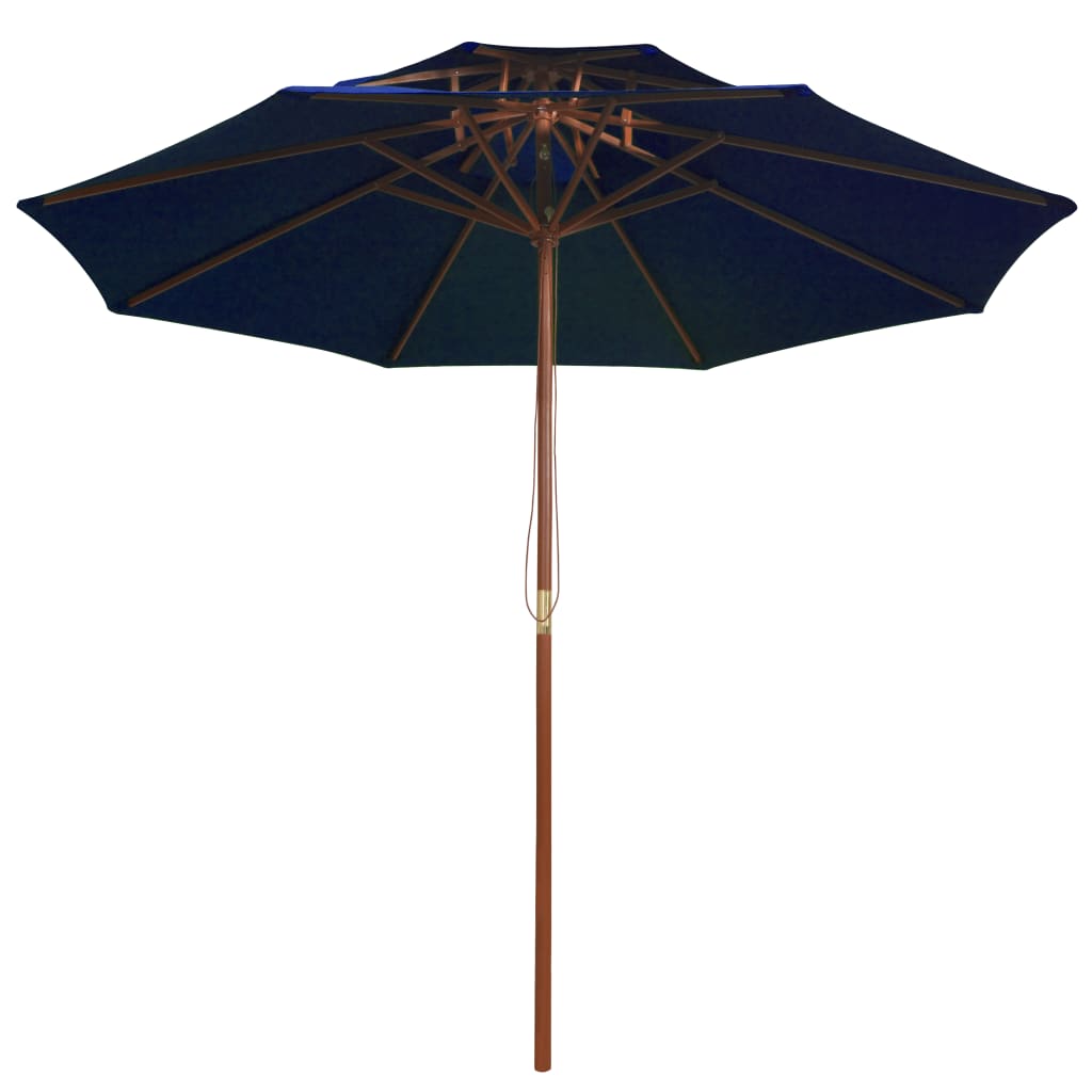 Umbrelă de soare dublă, stâlp din lemn, albastru, 270 cm GartenMobel Dekor