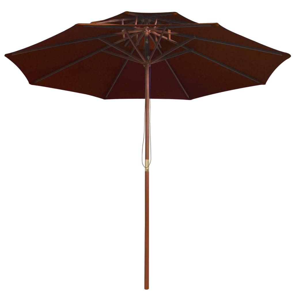 Umbrelă de soare dublă, stâlp din lemn, cărămiziu, 270 cm GartenMobel Dekor