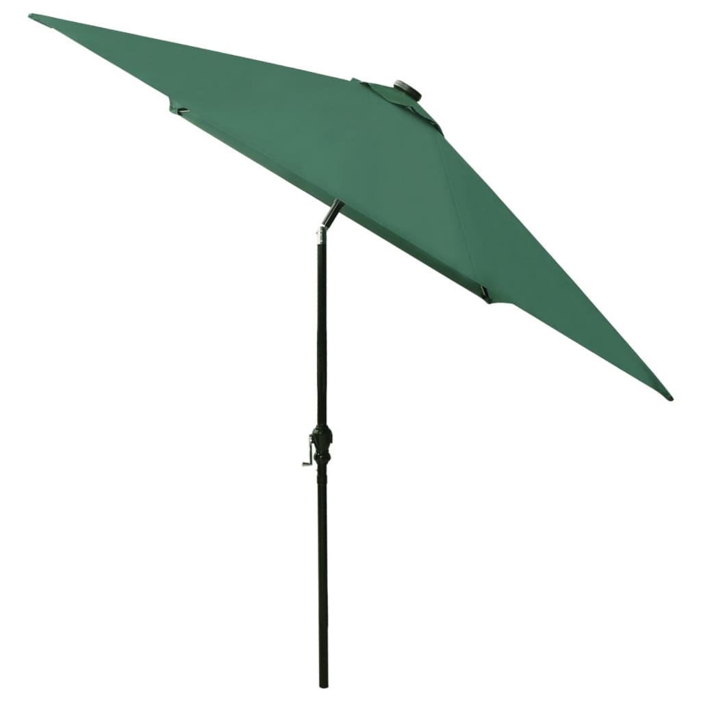 Umbrelă de soare cu stâlp din oțel & LED-uri, verde, 2x3 m GartenMobel Dekor