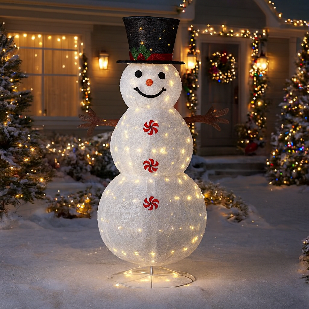 Om de zapada de exterior, pe structura metalica, 150cm, 3D, lumina calda cu 120 LED Household NewTrend