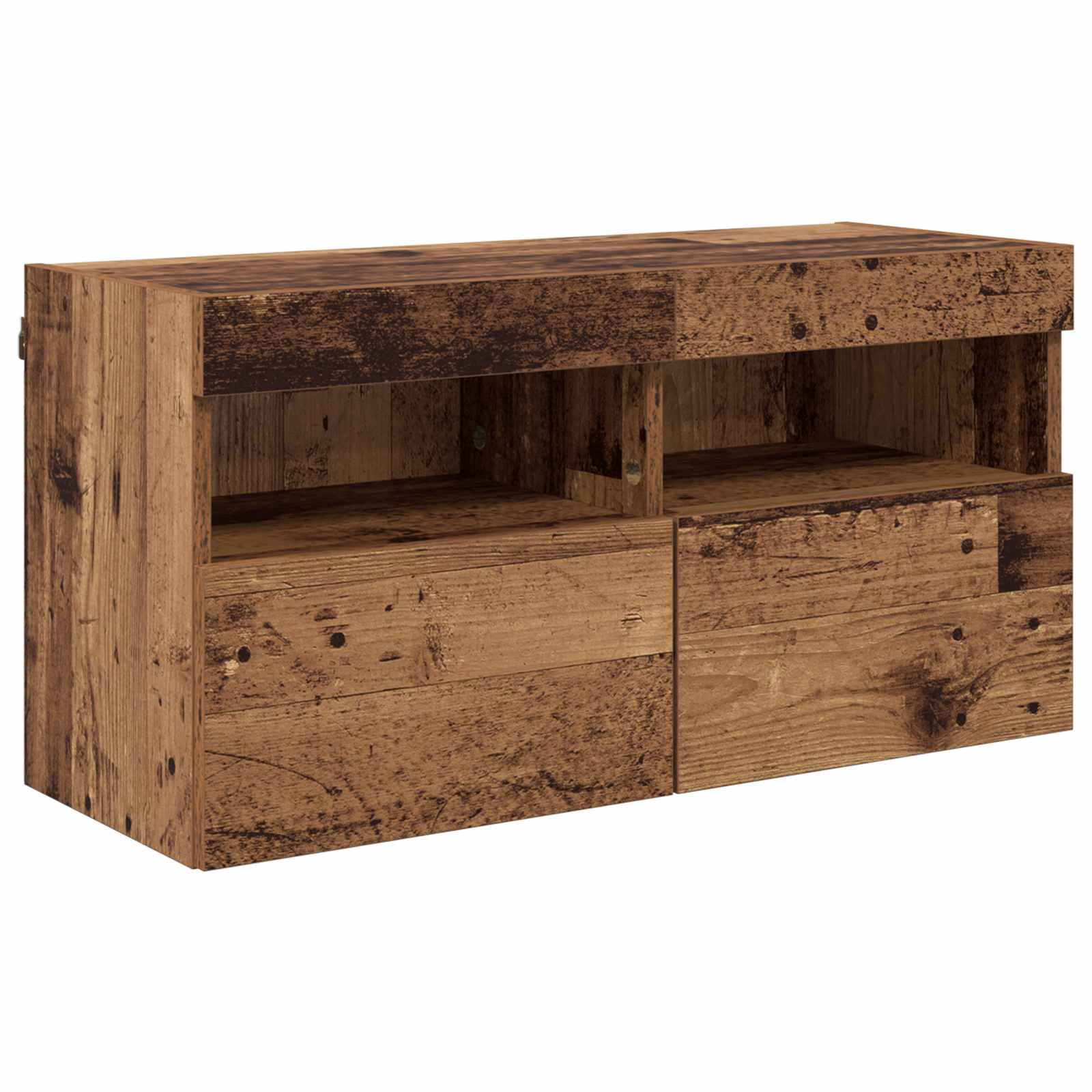 Set Dulap pentru Televizor Montat pe Perete 7 pcs Lemn Vechi GartenMobel Dekor