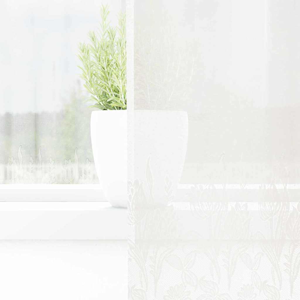 Cortină din Dantelă cu perdele Alb 150 x 240 cm Poliester GartenMobel Dekor