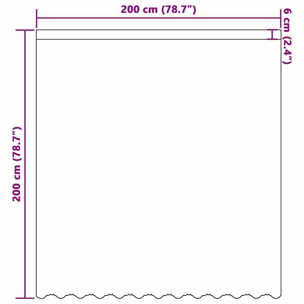 Cortină din Dantelă cu perdele Alb 200 x 200 cm Poliester GartenMobel Dekor