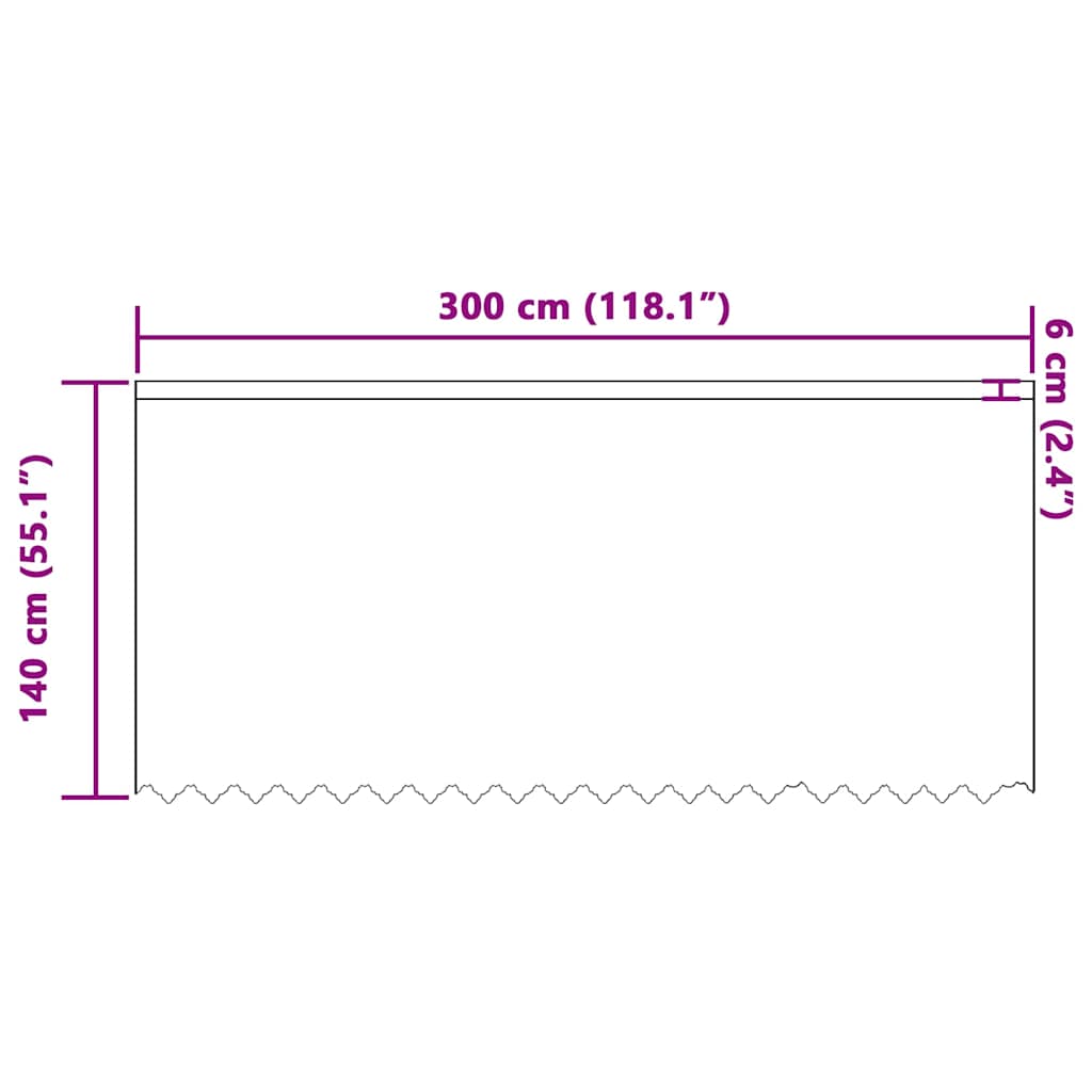 Cortină din Dantelă cu perdele Alb 300 x 140 cm Poliester GartenMobel Dekor