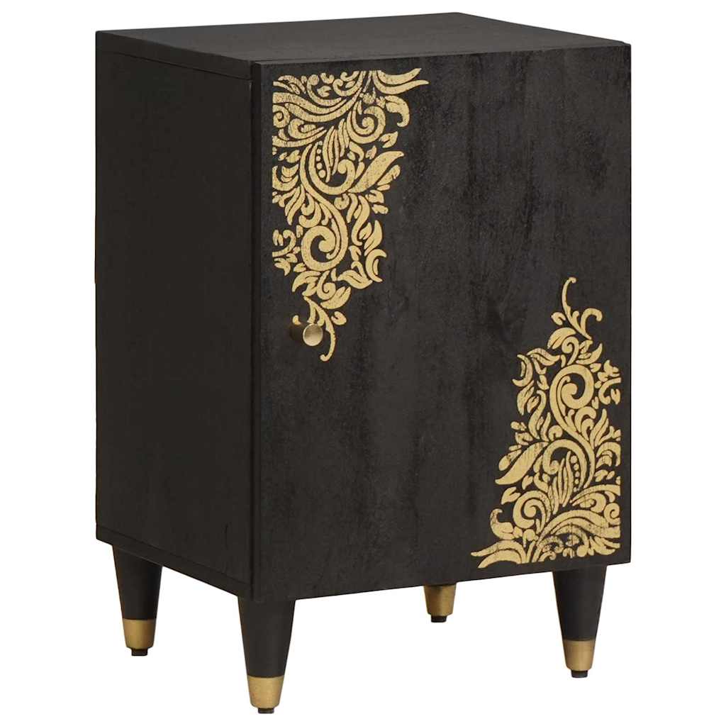 Dulap de Baie cu ușă Negru 38 x 33 x 58 cm Lemn de mango solid GartenMobel Dekor