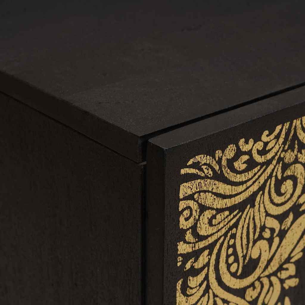 Dulap de Baie cu ușă Negru 38 x 33 x 58 cm Lemn de mango solid GartenMobel Dekor