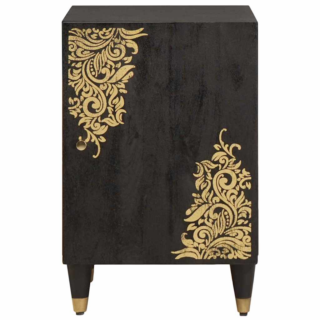 Dulap de Baie cu ușă Negru 38 x 33 x 58 cm Lemn de mango solid GartenMobel Dekor